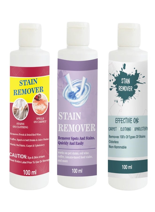 TOOVUS Stain Remover Combo Pack of Red, Purple and Sky Stain Remover | Multi-Surface Cleaning Solution for Clothes, Fabrics, Upholstery (100 g Each) - Image 1